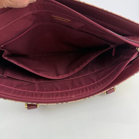 Burberry Nova Check Tote Bag Beige Black Burgundy Plaid Authentic ISSUES READ - Picture 16 of 16